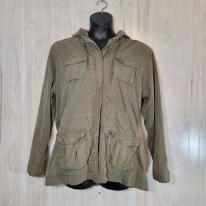 Old Navy Khaki Utility Jacket with Hood